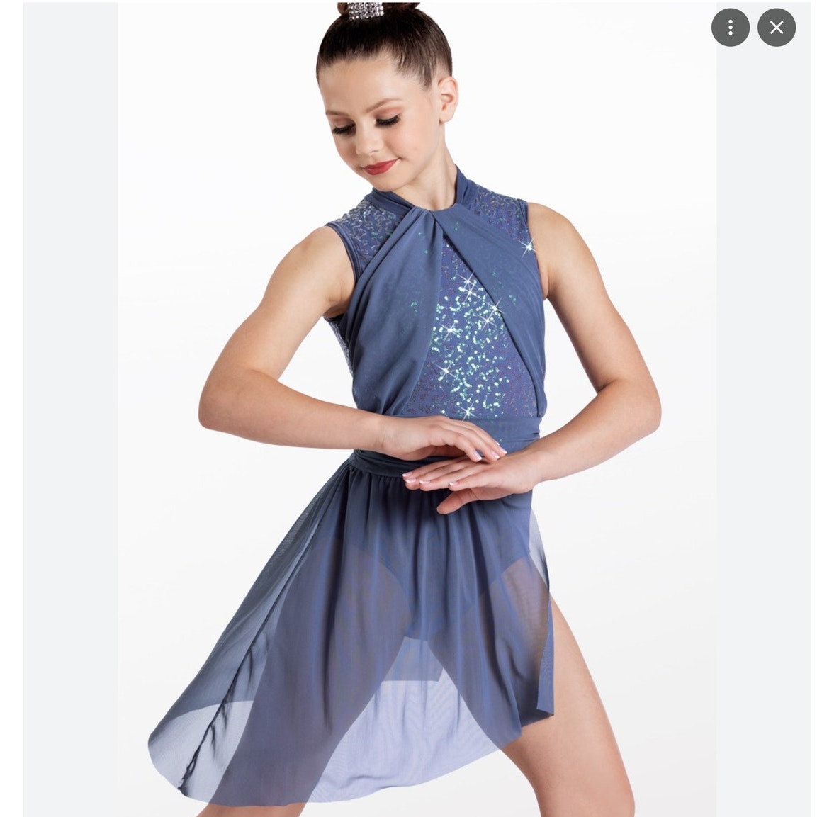 Nwot Weissman Showtime Hand In Hand Blue Turquoises Dance Costume Size Mc 8-10